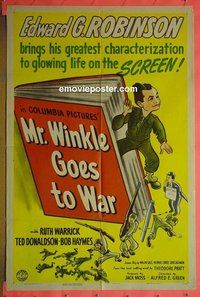 Q197 MR WINKLE GOES TO WAR one-sheet movie poster '44 Ed G Robinson