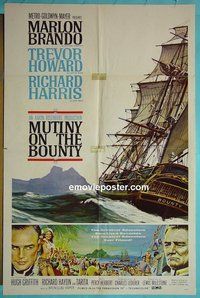 Q208 MUTINY ON THE BOUNTY one-sheet movie poster '62 Brando