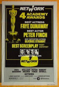 Q227 NETWORK academy awards one-sheet movie poster '76 William Holden