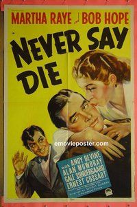 Q229 NEVER SAY DIE one-sheet movie poster '39 Bob Hope, Martha Raye