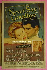 Q231 NEVER SAY GOODBYE style A one-sheet movie poster '56 Rock Hudson