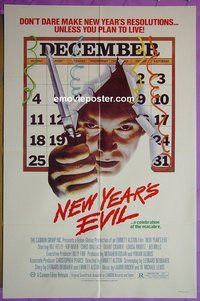 Q236 NEW YEAR'S EVIL one-sheet movie poster '80 holiday horror!