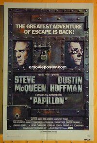 Q325 PAPILLON one-sheet movie poster R77 Steve McQueen, Hoffman