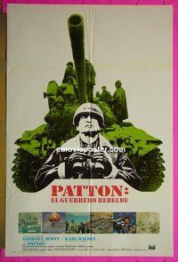 Q336 PATTON Spanish one-sheet movie poster '70 George C. Scott classic!