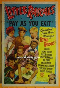 Q337 PAY AS YOU EXIT one-sheet movie poster R50 Our Gang