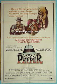 Q340 PEEPER one-sheet movie poster '75 Michael Caine,Natalie Wood