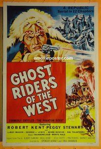 Q350 PHANTOM RIDER one-sheet movie poster R54 western serial!