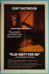 Q370 PLAY MISTY FOR ME one-sheet movie poster '71 Clint Eastwood