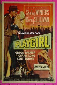 Q372 PLAYGIRL one-sheet movie poster '54 Shelley Winters