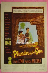 Q375 PLUNDER OF THE SUN one-sheet movie poster '53 Glenn Ford