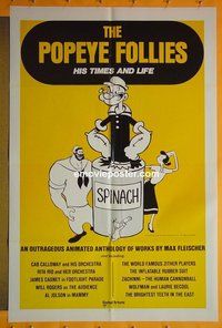 Q384 POPEYE FOLLIES one-sheet movie poster '70s His Times and Life!