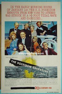 Q386 POSEIDON ADVENTURE teaser 1sh movie poster '72 Hackman