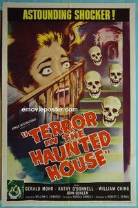 Q711 TERROR IN THE HAUNTED HOUSE one-sheet movie poster '58 shocker!