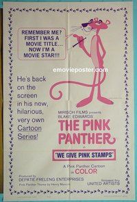 Q837 WE GIVE PINK STAMPS one-sheet movie poster '65 Pink Panther