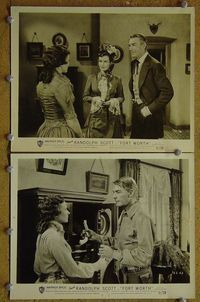 V309 FORT WORTH 2 vintage 8x10 stills '51 Randolph Scott