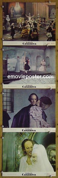 V296 FELLINI'S CASANOVA 4 color 8x10 mini lobby cards '76 Sutherland