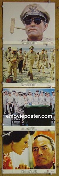 V518 MacARTHUR 4 color 8x10 mini lobby cards '77 Gregory Peck