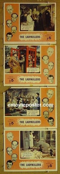 Y756 LADYKILLERS 4 English lobby cards '55 Alec Guinness