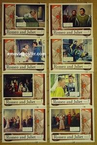 Y549 ROMEO & JULIET 8 English lobby cards '55 Laurence Harvey