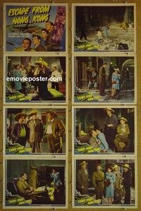 Y450 ESCAPE FROM HONG KONG 8 lobby cards '42 Leo Carrillo,Devine