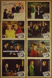 Y457 FATAL WITNESS 8 lobby cards '45 Evelyn Ankers, Fraser