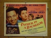 Y103 FATHER IS A BACHELOR title lobby card '50 William Holden, Gray