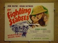 Y106 FIGHTING SEABEES title lobby card '44 John Wayne, Susan Hayward