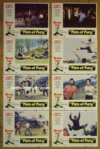 Y459 FISTS OF FURY 8 lobby cards '73 Bruce Lee kung fu!