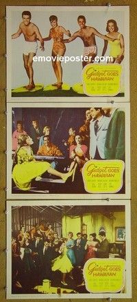 Y862 GIDGET GOES HAWAIIAN 3 lobby cards '61 James Darren, Walley