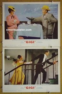 Z057 GIGI 2 lobby cards R66 Leslie Caron, Maurice Chevalier