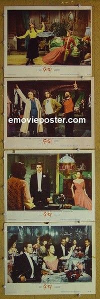 Y745 GIGI 4 lobby cards '58 Leslie Caron, Maurice Chevalier