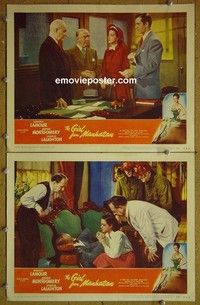 Z058 GIRL FROM MANHATTAN 2 lobby cards '48 Dorothy Lamour