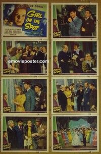 Y471 GIRL ON THE SPOT 8 lobby cards '46 film noir musical!