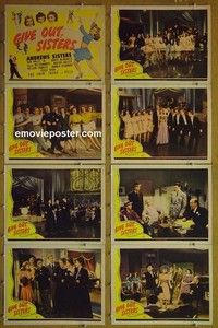 Y472 GIVE OUT SISTERS 8 lobby cards '42 Andrews Sisters!