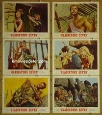 Y650 GLADIATORS SEVEN 6 lobby cards '63 Richard Harrison