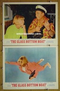 Z059 GLASS BOTTOM BOAT 2 lobby cards '66 Doris Day, Godfrey