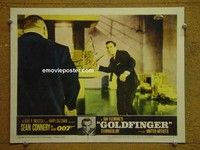 Z515 GOLDFINGER lobby card #4 '64 Sean Connery fights Oddjob!