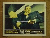 Z516 GOLDFINGER lobby card #5 '64 James Bond fights Goldfinger!