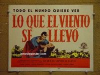 Y129 GONE WITH THE WIND Spanish title lobby card R47 Clark Gable,Leigh