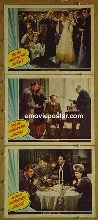 Y866 GOOD MORNING JUDGE 3 lobby cards '43 Dennis O'Keefe