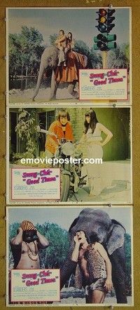 Y867 GOOD TIMES 3 lobby cards '67 Friedkin, Sonny & Cher