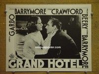 Z521 GRAND HOTEL lobby card #2 R50s Garbo, Barrymore