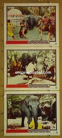 Y870 HANNIBAL 3 lobby cards '60 Victor Mature, Edgar Ulmer