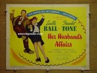 Y142 HER HUSBAND'S AFFAIRS title lobby card '47 Lucy, Franchot Tone