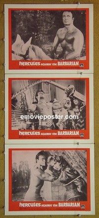 Y872 HERCULES AGAINST THE BARBARIAN 3 lobby cards '64 AIP