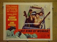 Z555 HIS KIND OF WOMAN lobby card #2 '51 Robert Mitchum