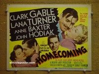 Y147 HOMECOMING title lobby card '48 Gable, Turner