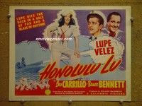 Y148 HONOLULU LU title lobby card '41 Lupe Velez, Leo Carrillo