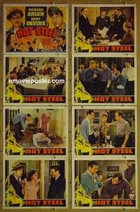 Y482 HOT STEEL 8 lobby cards '40 Richard Arlen, Andy Devine