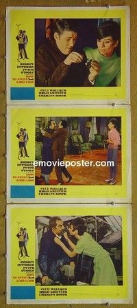 Y875 HOW TO STEAL A MILLION 3 lobby cards '66 Audrey Hepburn